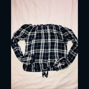 Off the shoulder plaid